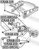 Febest CRAB-030 Bushing, Rear Upper Trailing Rod
