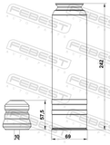 Febest OPSHB-ASJR-KIT Boot With Jounce Bumper Rear Shock Absorber Kit