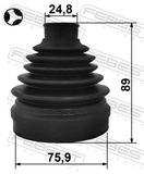 Febest 2215-D9T Boot Inner CV Joint Kit 76X89X25