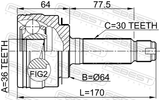 Febest 0310-PL Outer CV Joint 36X64X30