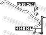Febest PGSB-C5F Front Stabilizer Bar Bush D23.5