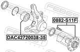 Febest 0882-S11F Front Wheel Hub