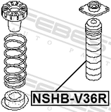 Febest NSHB-V36R Rear Shock Absorber Boot (Set For One Side)