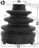 Febest 0815-G12 Boot Inner CV Joint Kit 72X93X20
