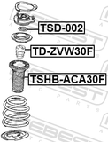 Febest TD-ZVW30F Front Shock Absorber Jounce Bumper