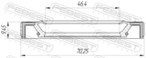 Febest 95GAY-48701010X Half Shaft Oil Seal 46.4X70.25X9.45X9.45