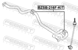 Febest BZSB-216F-KIT Front Stabilizer Bar Bush Kit D32