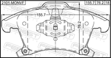 Febest 2101-MONVF Pad Kit, Disc Brake, Front (With Anti Squeal Shim)