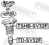 Febest TSHB-SV32F Front Shock Absorber Boot