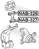 Febest NAB-327 Bushing, Front Upper Control Arm