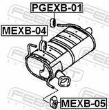 Febest MEXB-04 Exhaust Pipe Support