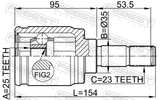 Febest 0311-CRVRR Rear Inner CV Joint 25X35X23
