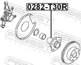 Febest 0282-T30R Rear Wheel Hub Without Bearing