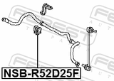Febest NSB-R52D25F Front Stabilizer Bar Bush D25