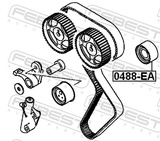 Febest 0488-EA Pulley Idler Timing Belt