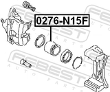 Febest 0276-N15F Front Caliper Piston D53.9