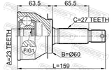 Febest 1210-006 Outer CV Joint 23X60X27