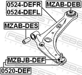 Febest 0524-DEFR Right Front Arm