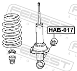 Febest HAB-017 Bushing, Rear Shock Absorber