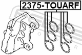 Febest 2375-TOUARF Front Brake Caliper Repair Kit (Set For Two Sides)