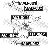 Febest MAB-137 Bushing, Rear Upper Trailing Rod (Hydro)