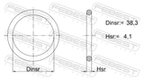 Febest 23400-035 Cooling System O-Ring 38.3X4.1