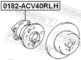 Febest 0182-ACV40RLH Rear Wheel Hub LH