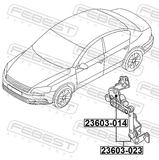 Febest 23603-023 Rear Level Sensor (With Bracket, With Link)