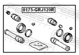 Febest 0175-GRJ120R Rear Brake Caliper Repair Kit (Set For Two Sides)