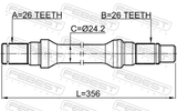 Febest 2112-RANGELH Axle Half Shaft Left 26X356X26