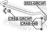 Febest CRSB-GRCHF Front Stabilizer Bar Bush D33.5