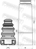 Febest ADSHB-8PAR-KIT Boot With Jounce Bumper Rear Shock Absorber Kit