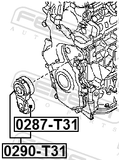 Febest 0287-T31 Pulley Tensioner Kit