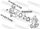 Febest 0176-KDY220F Front Caliper Piston D66.5