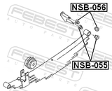 Febest NSB-056 Rear Leaf Spring Bushing Rear