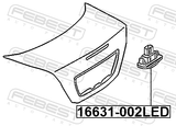 Febest 16631-002LED License Plate Lamp (Led)