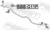 Febest SSB-G11F Front Stabilizer Bar Bush D19