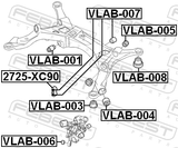 Febest VLAB-007 Rear Crossmember Bushing
