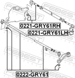 Febest 0221-GRY61RH Steering Tie Rod End Right