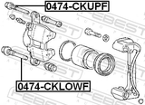 Febest 0474-CKLOWF Front Caliper Slide Pin