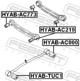 Febest HYAB-AC000 Rear Trailing Rod Bushing