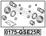 Febest 0175-GSE25R Rear Brake Caliper Repair Kit (Set For Two Sides)
