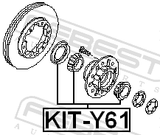 Febest KIT-Y61 Repair Kit, Roller Bearing Front Axle Shaft