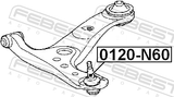 Febest 0120-N60 Ball Joint Front Lower Arm
