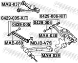 Febest 0429-005 Camber Adjusting Eccentric Bolt