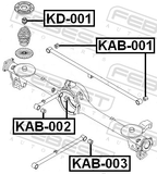 Febest KAB-002 Rear Trailing Rod Bushing