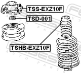 Febest TSHB-EXZ10F Front Shock Absorber Boot