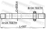 Febest 1612-211LH Axle Half Shaft Left 24X507X34