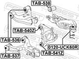 Febest TAB-537 Bushing Kit, Rear Lower Control Arm