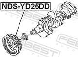 Febest NDS-YD25DD Crankshaft Pulley YD25DDTI